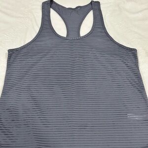 Zyia Activewear size medium Havanna Gray racer back striped tank top